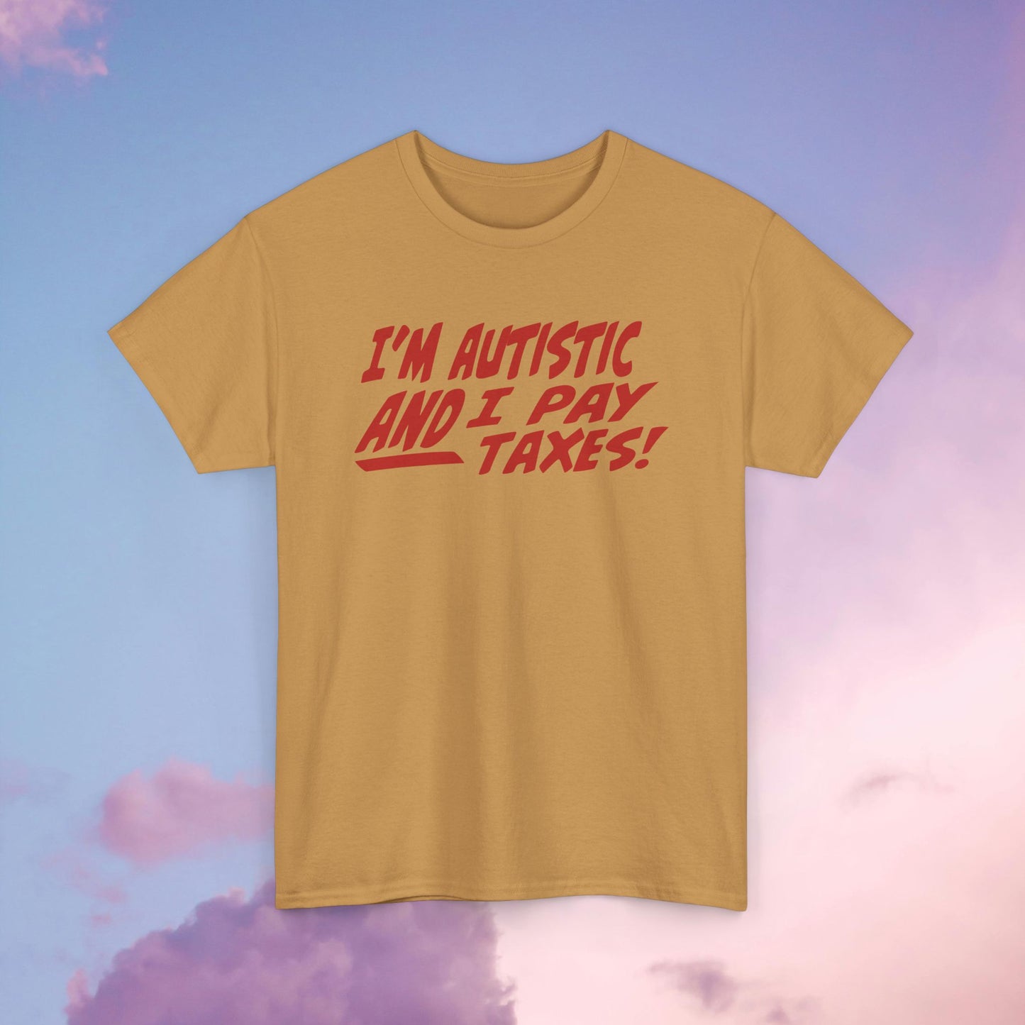 I'm Autistic AND I Pay Taxes! Unisex Heavy Cotton Tee
