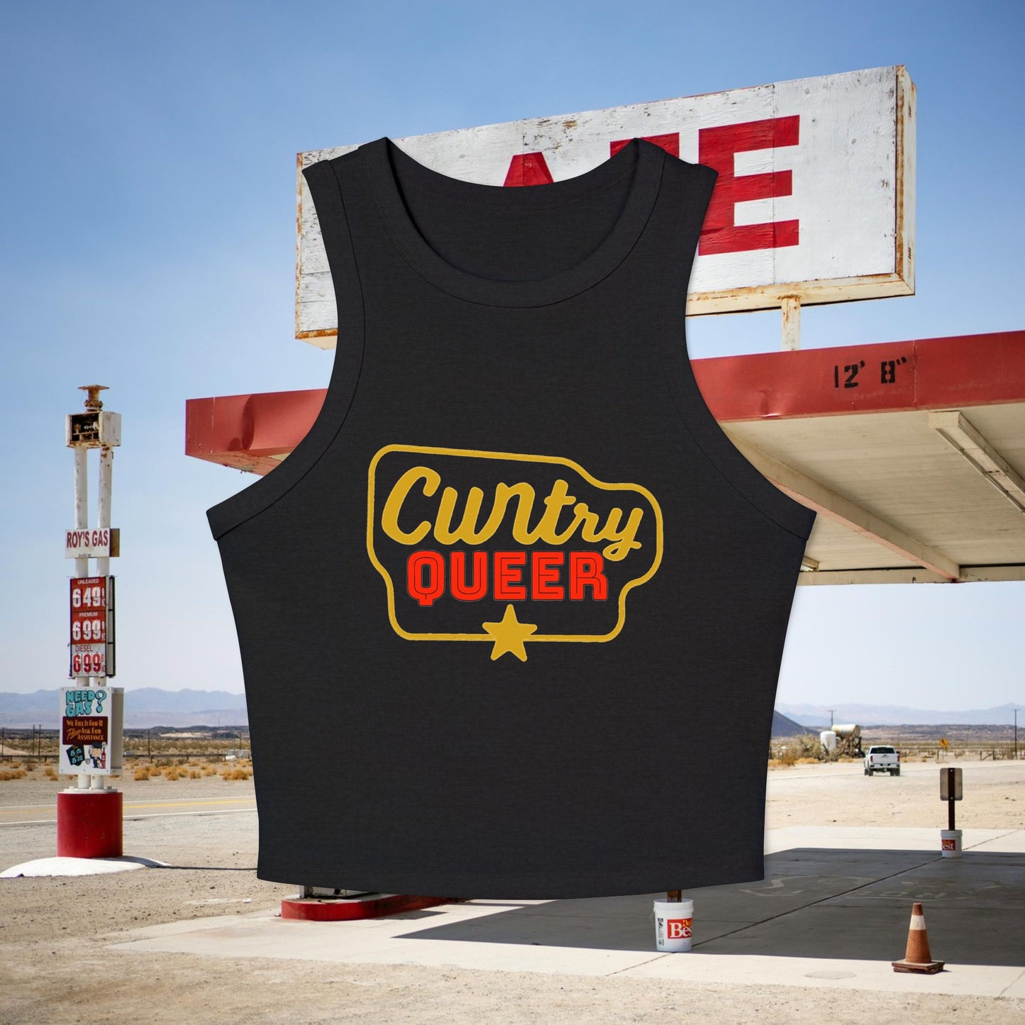 Cuntry Queer Micro Rib Racer Tank Top