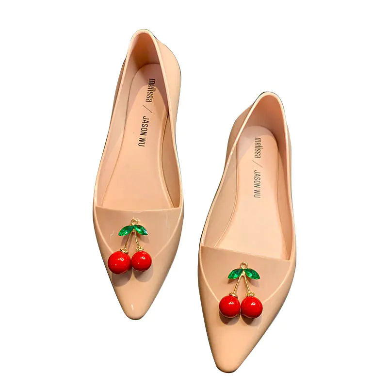 Cherry Melis Jelly Shoes - Stylish and Versatile Flats