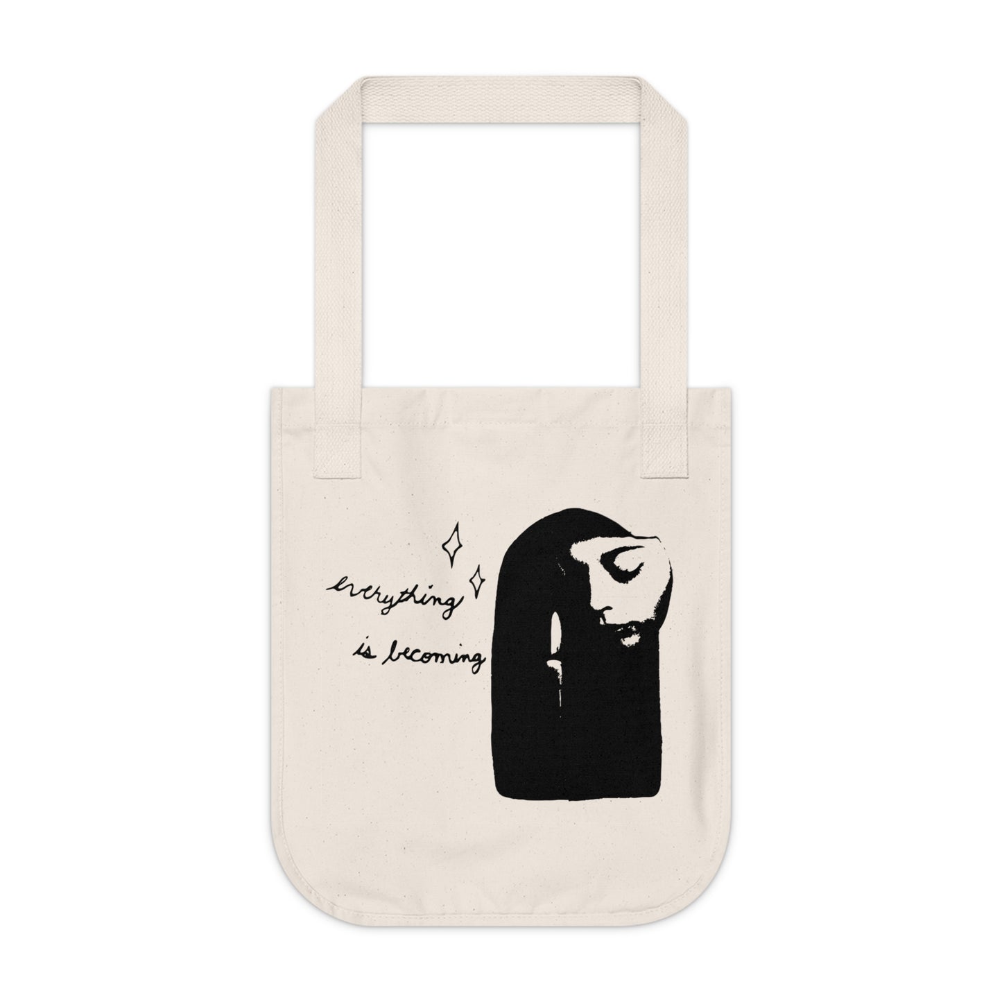 Everything is Becoming Collage Art Print Organic Canvas Tote Bag