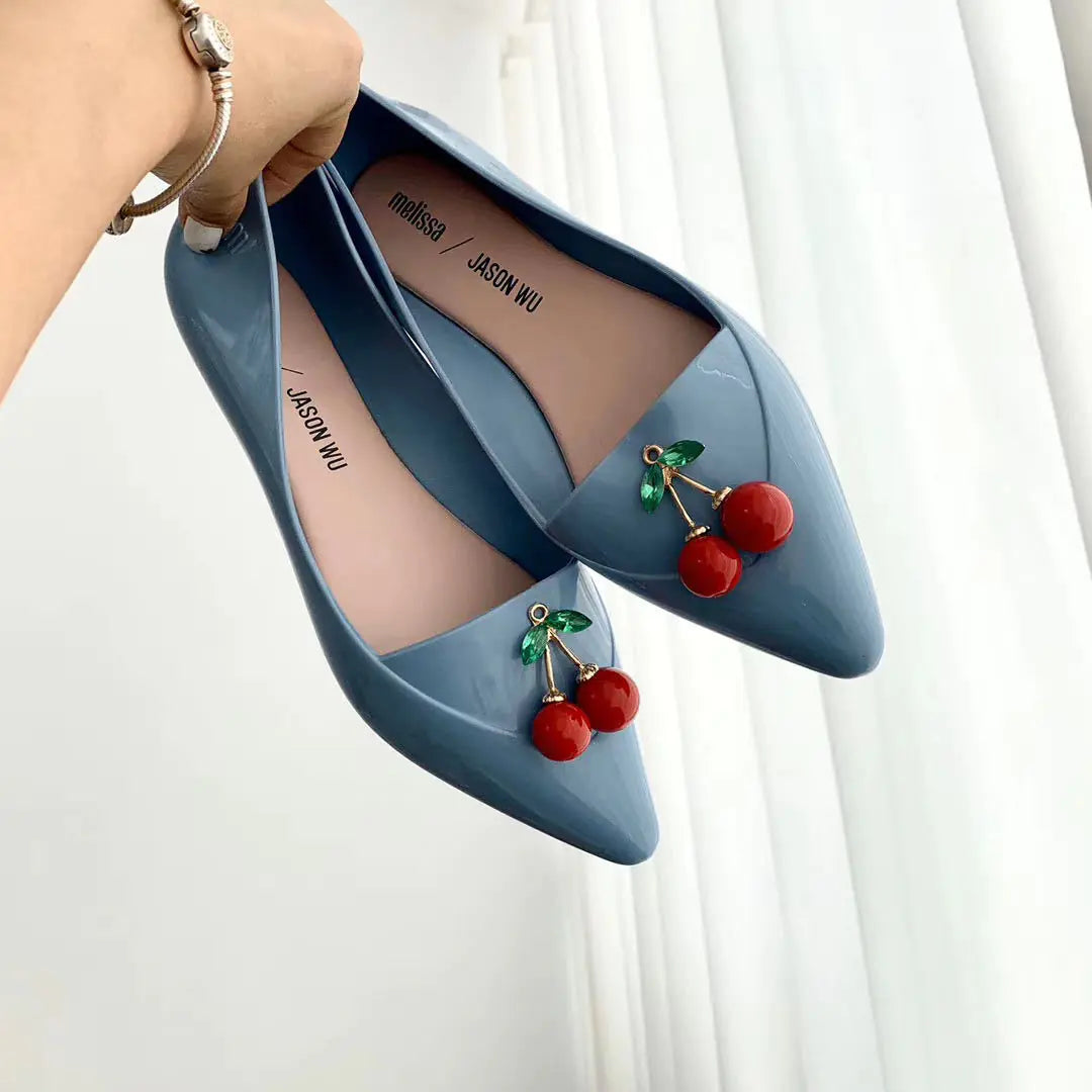 Cherry Melis Jelly Shoes - Stylish and Versatile Flats