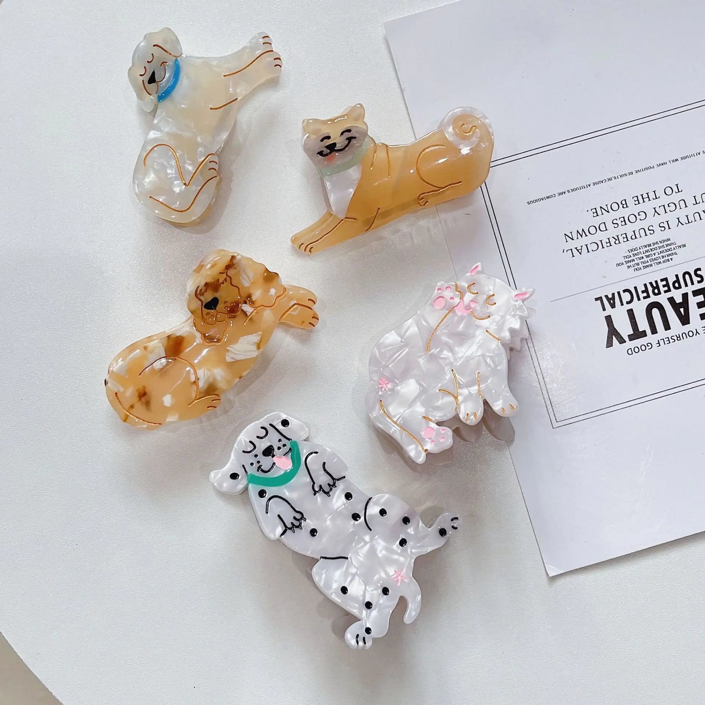Korean Acetate Corgi Dog Hairpin and Clip Accessories