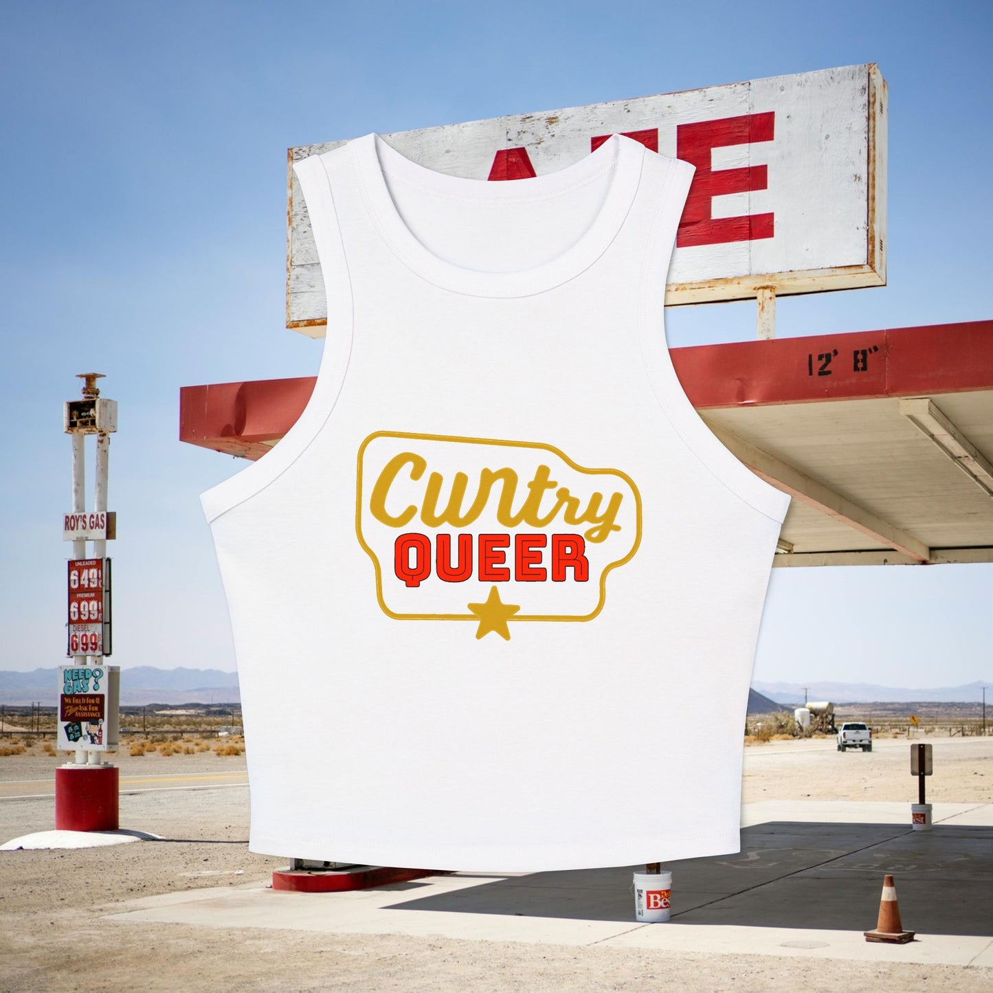 Cuntry Queer Micro Rib Racer Tank Top