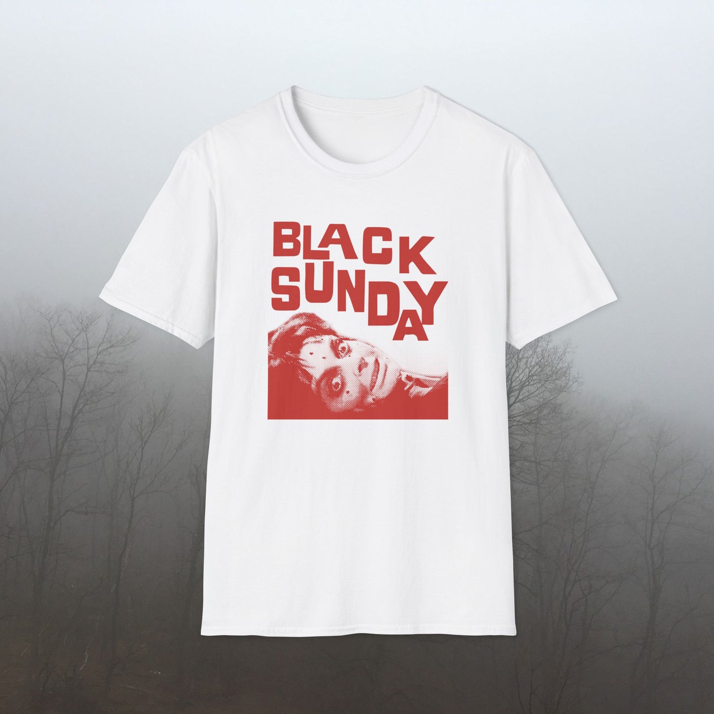 Horror Movie Print Black Sunday, (1960) T Shirt for Italian Horror Movie Fan Black Sunday Unisex Softstyle T-Shirt