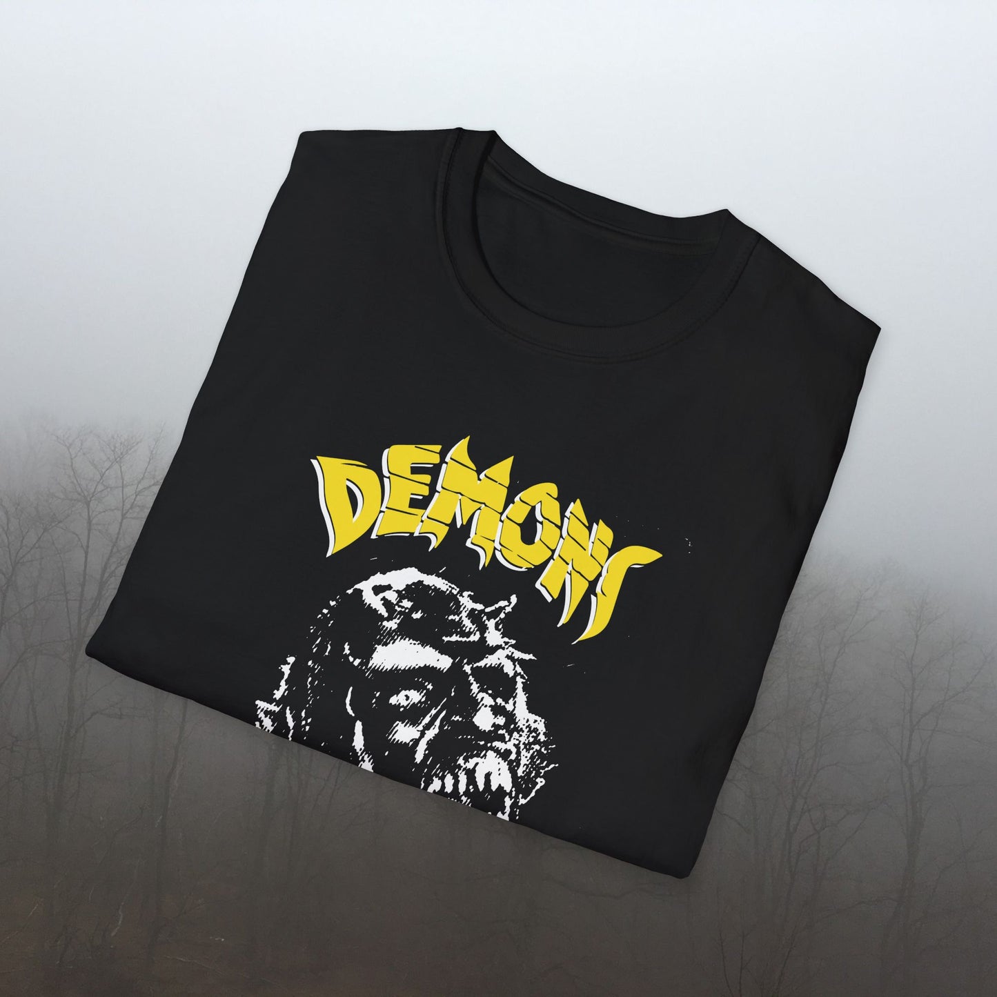 Cult Classic Horror Movie Print Demons, (1977) - Unisex Softstyle T-Shirt