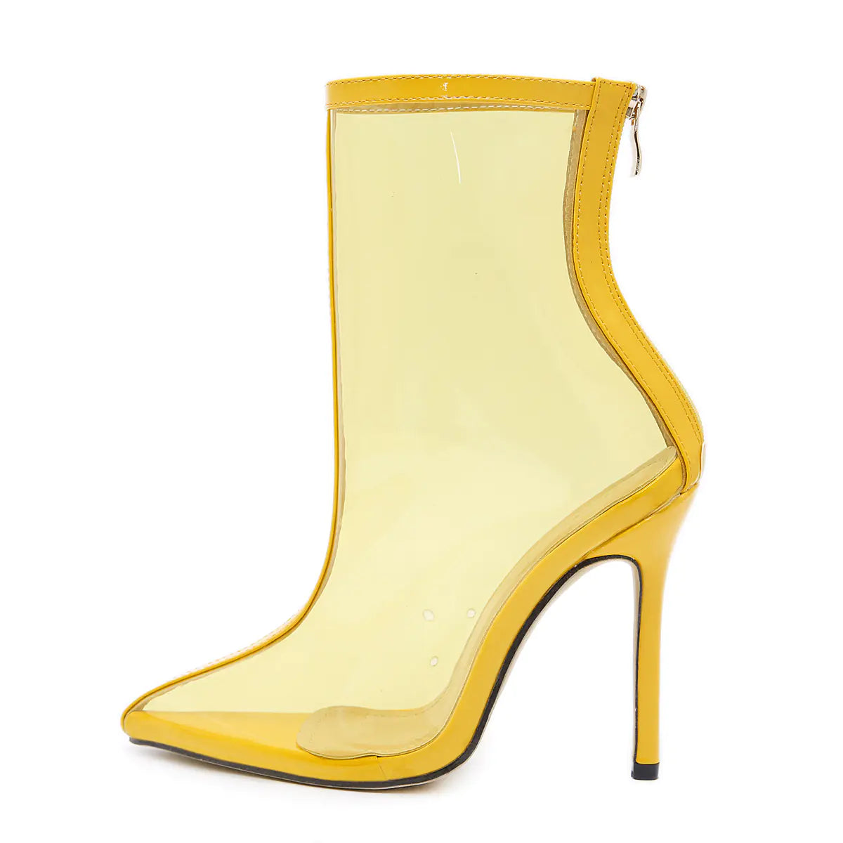 Transparent PVC Stiletto Ankle Boots for Women