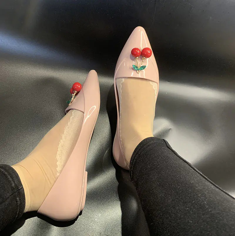 Cherry Melis Jelly Shoes - Stylish and Versatile Flats