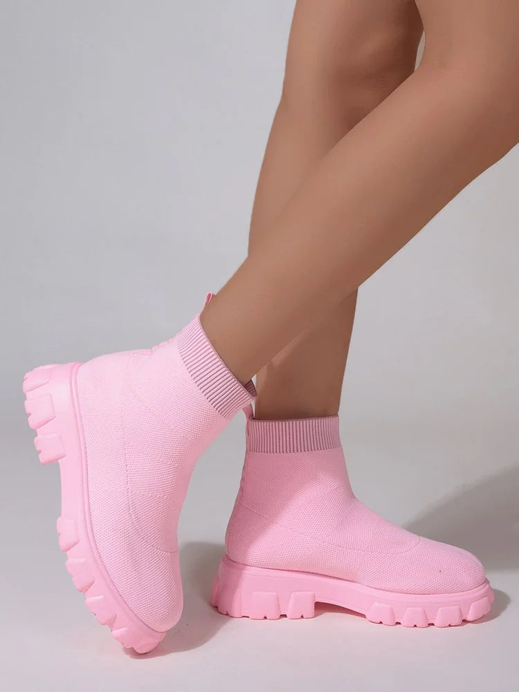 Low Heel Sock Boots