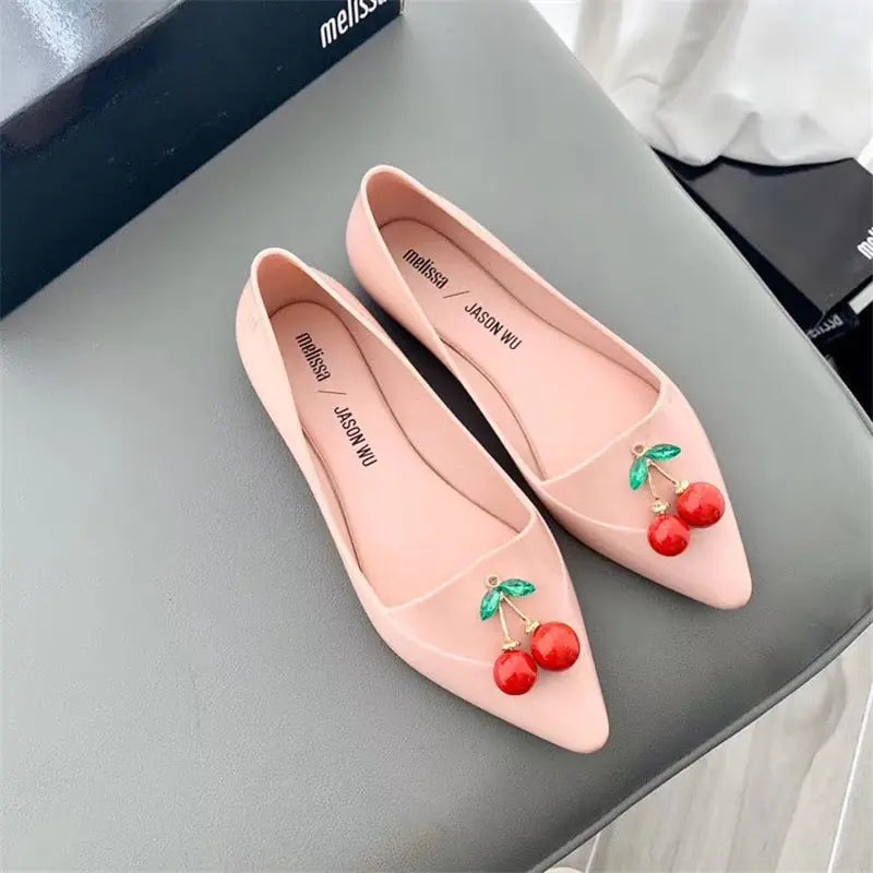 Cherry Melis Jelly Shoes - Stylish and Versatile Flats