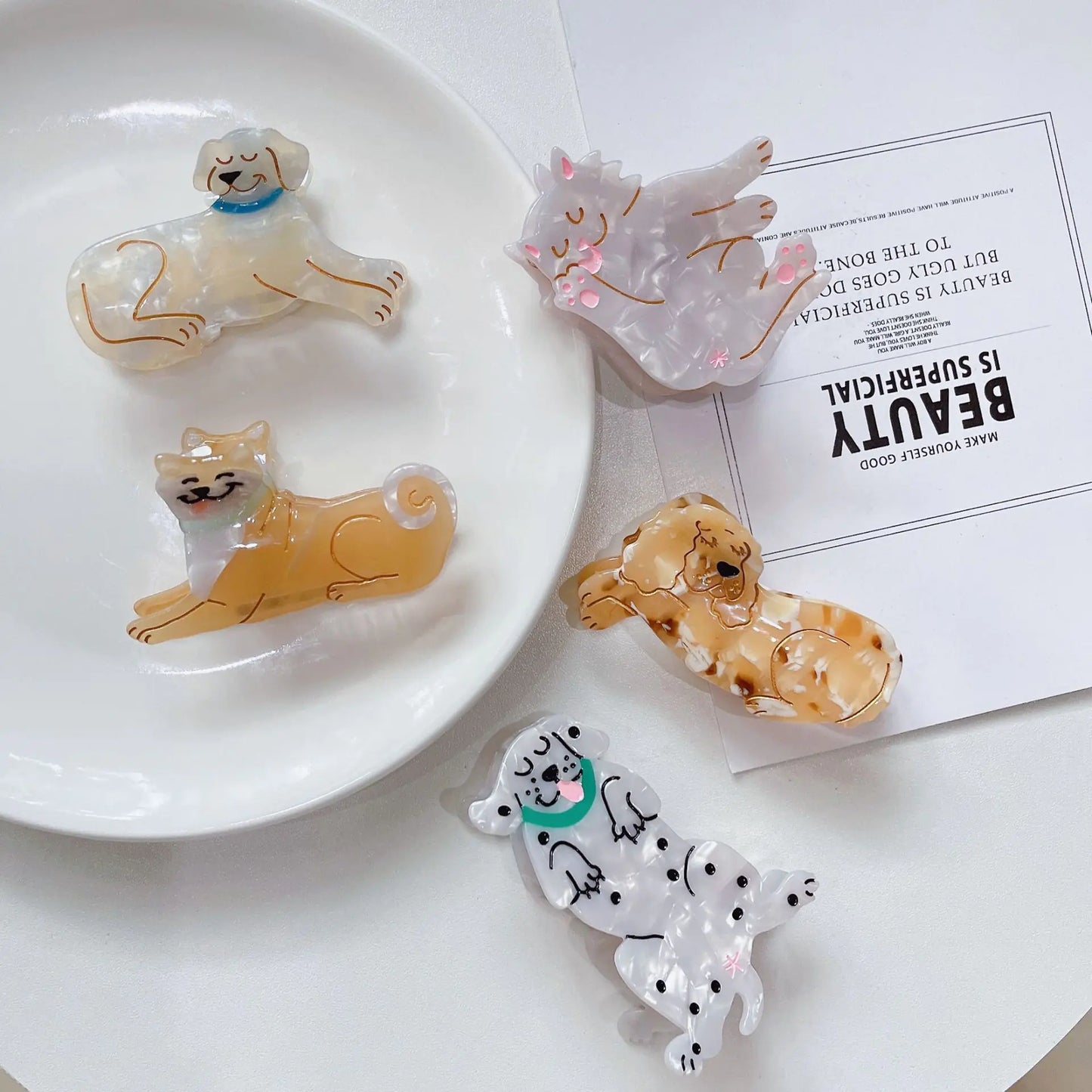 Korean Acetate Corgi Dog Hairpin and Clip Accessories