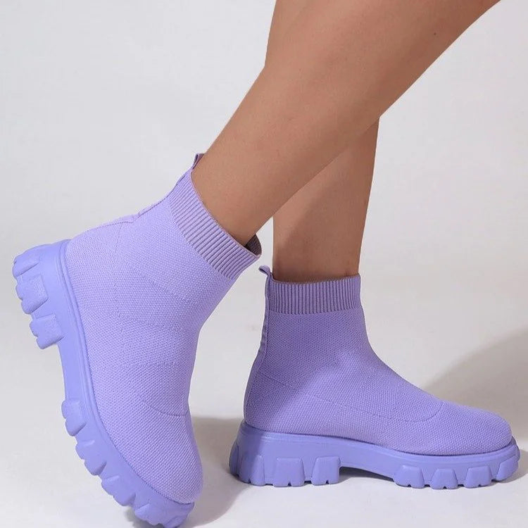 Low Heel Sock Boots