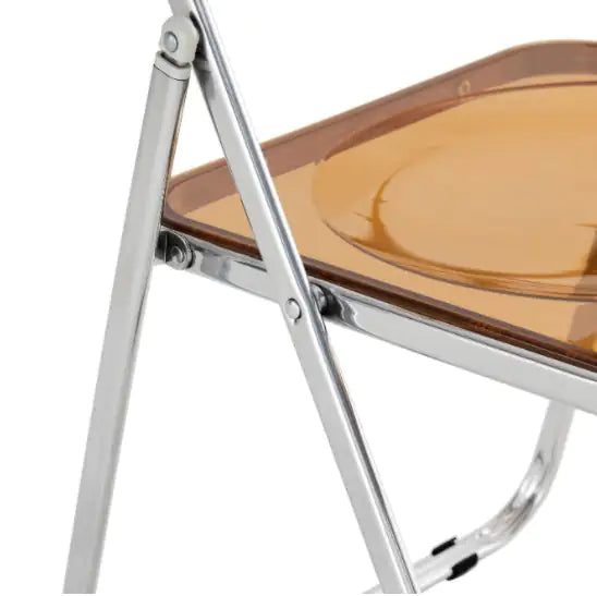 YELLOW Clear Transparent Folding Chair Chair Pc Plastic Living Room Seat
