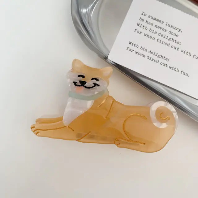 Korean Acetate Corgi Dog Hairpin and Clip Accessories