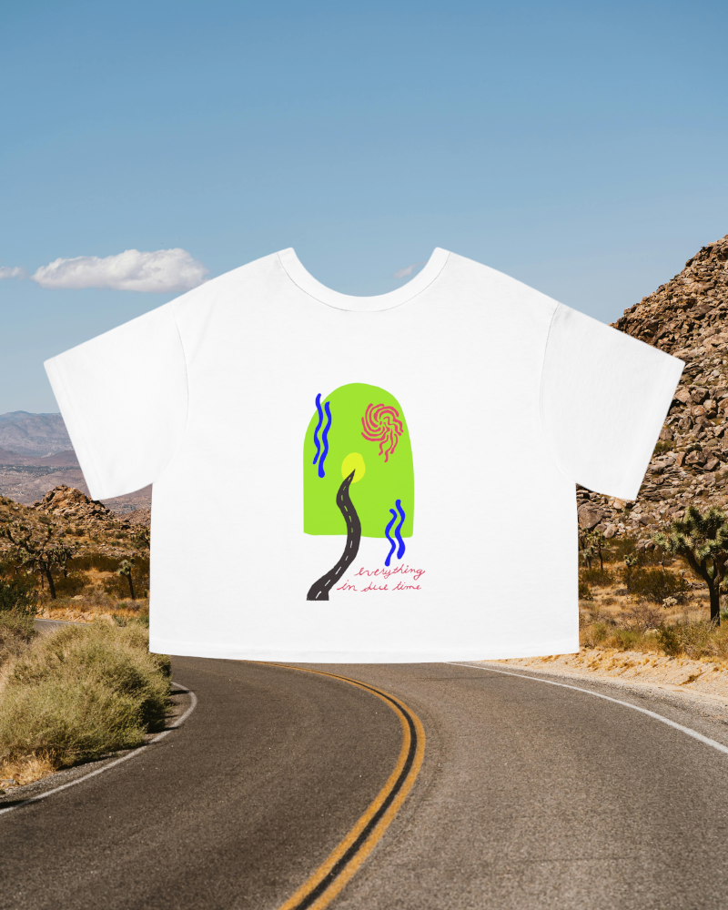 Affirmation for Patience and Divine Timing "Everything in Due Time" Portal Champion Women's Heritage Cropped T-Shirt