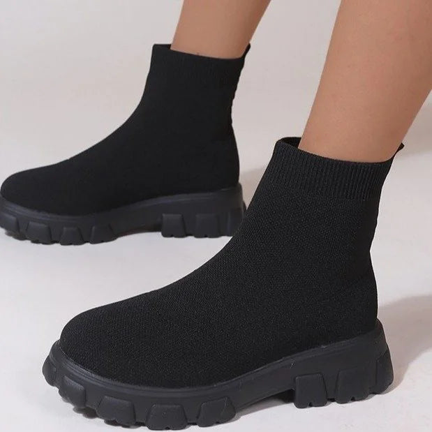 Low Heel Sock Boots