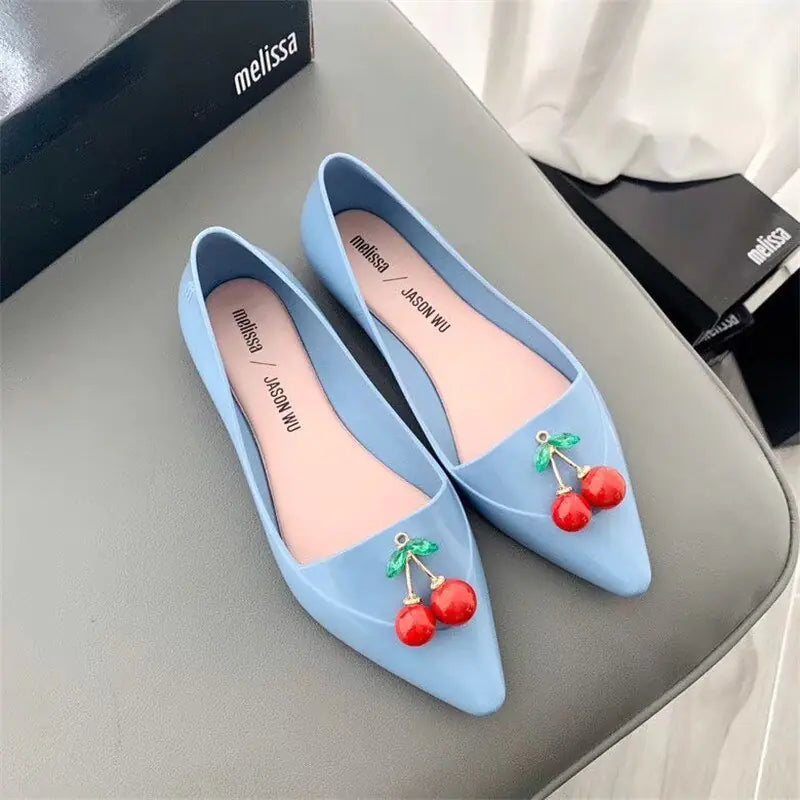 Cherry Melis Jelly Shoes - Stylish and Versatile Flats