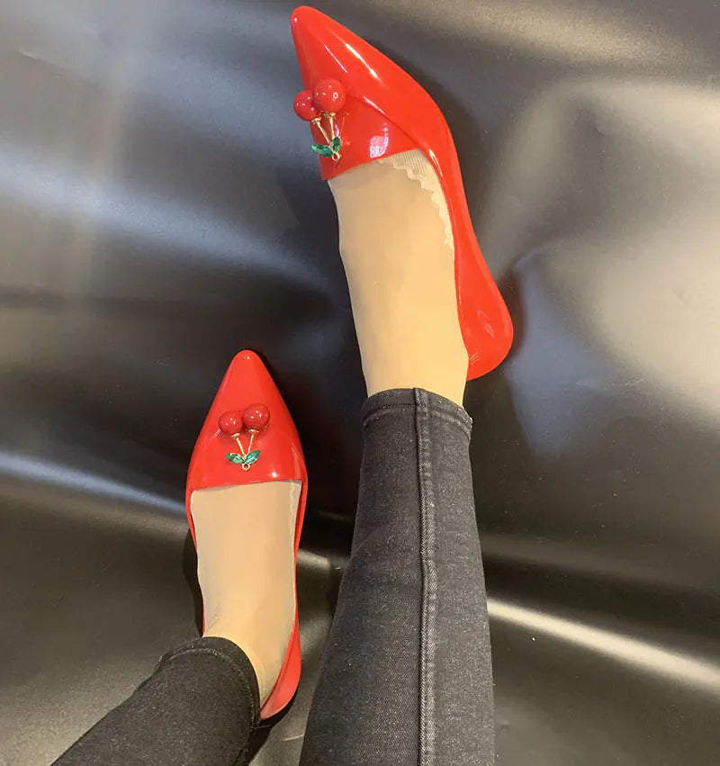 Cherry Melis Jelly Shoes - Stylish and Versatile Flats