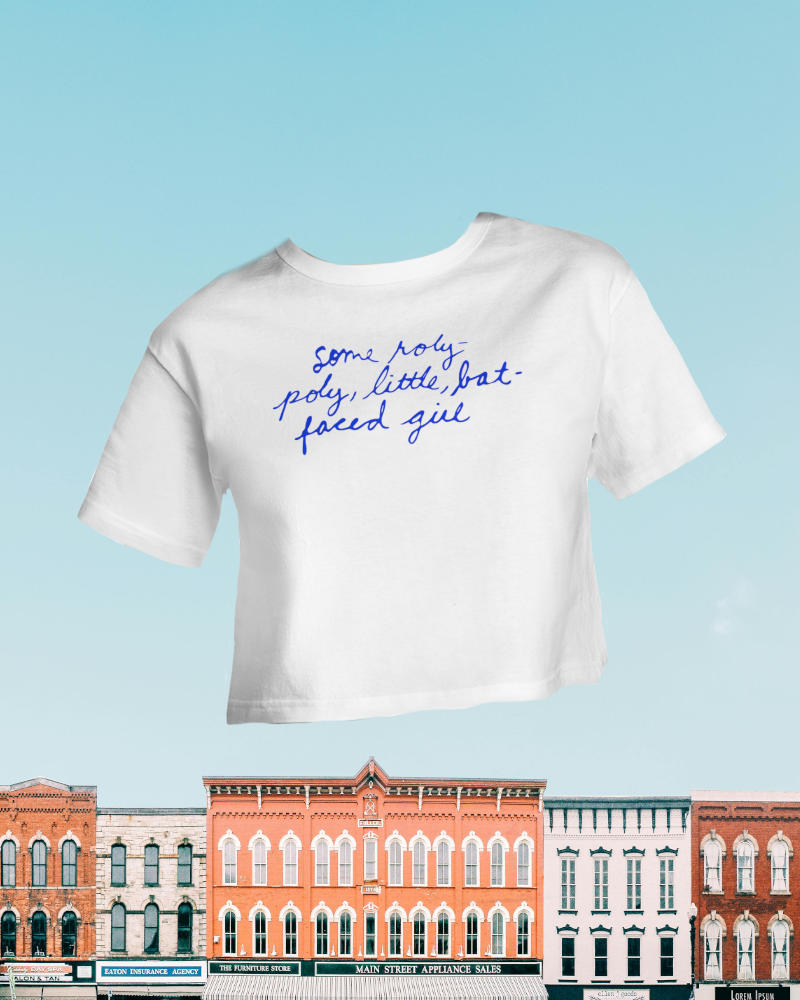 Paul Simon You Can Call Me Al, Some Roly-poly, Little Bat-faced Girl- Champion Women's Heritage Cropped T-Shirt