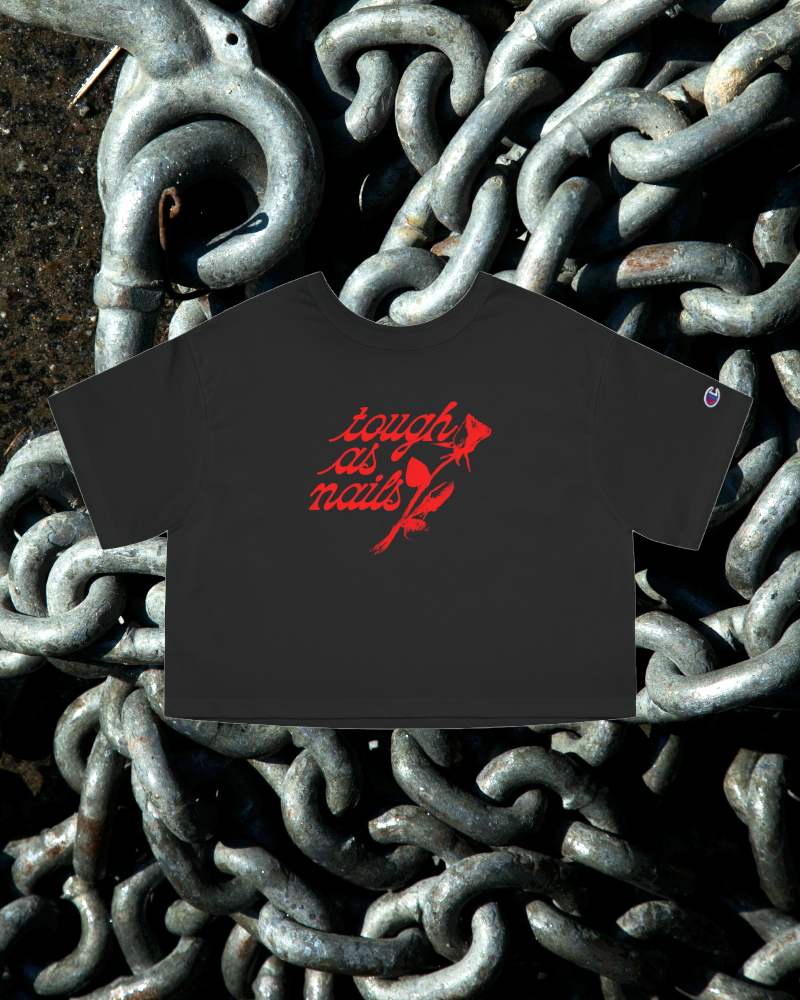 Tough As Nails" Masculine Touch/Feminine Touch Sweet But Tough- Champion Women's Heritage Cropped T-Shirt