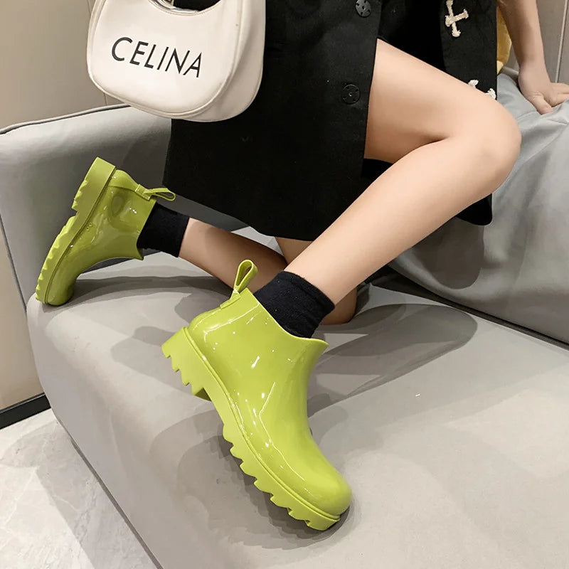 Fashion Chain Platform Rain Boots for Women