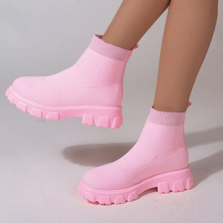 Low Heel Sock Boots