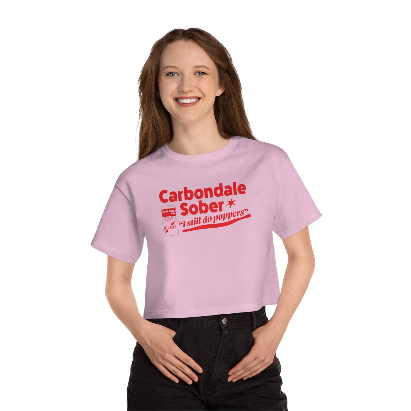 Carbondale Sober, I Still Do Poppers Funny Parody Gay Pride Party Pride Champion Women's Heritage Cropped T-Shirt