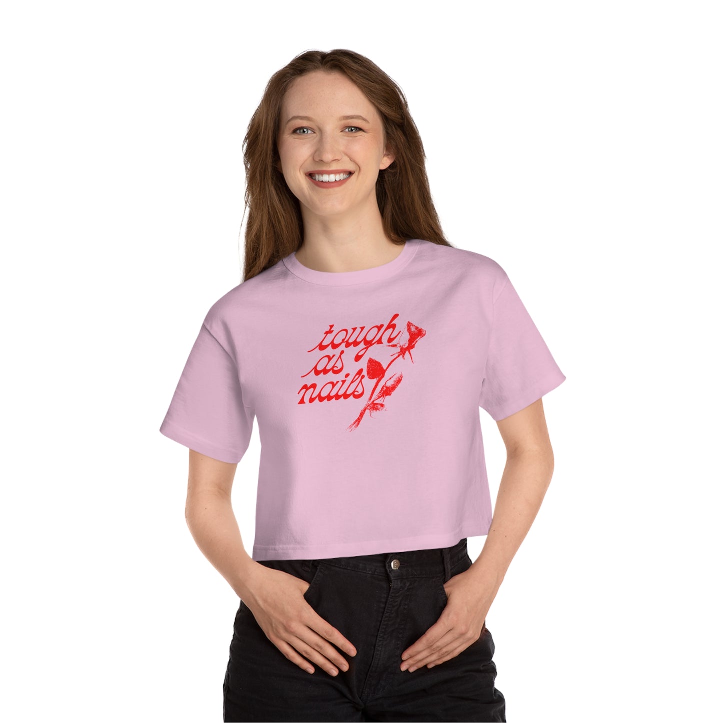 Tough As Nails" Masculine Touch/Feminine Touch Sweet But Tough- Champion Women's Heritage Cropped T-Shirt