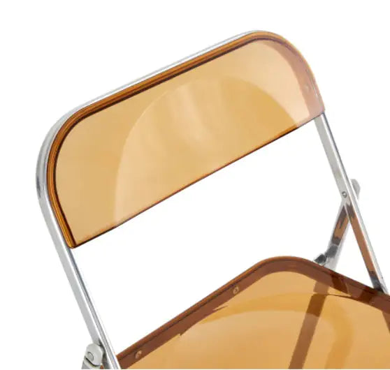 YELLOW Clear Transparent Folding Chair Chair Pc Plastic Living Room Seat