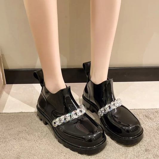 Fashion Chain Platform Rain Boots for Women