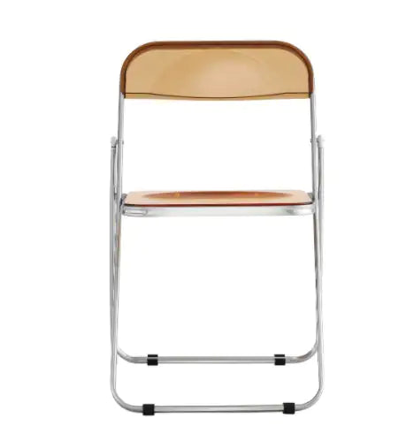YELLOW Clear Transparent Folding Chair Chair Pc Plastic Living Room Seat