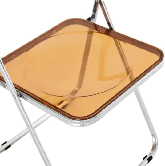 YELLOW Clear Transparent Folding Chair Chair Pc Plastic Living Room Seat