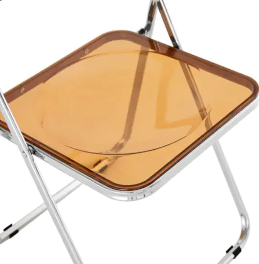 YELLOW Clear Transparent Folding Chair Chair Pc Plastic Living Room Seat
