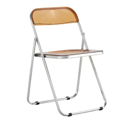 YELLOW Clear Transparent Folding Chair Chair Pc Plastic Living Room Seat