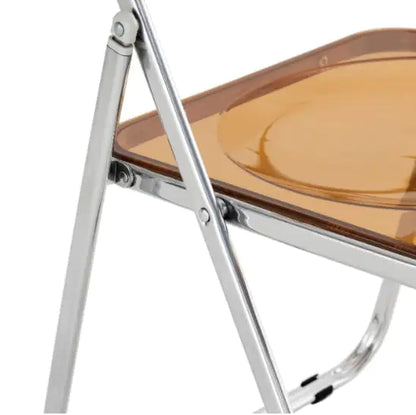 YELLOW Clear Transparent Folding Chair Chair Pc Plastic Living Room Seat