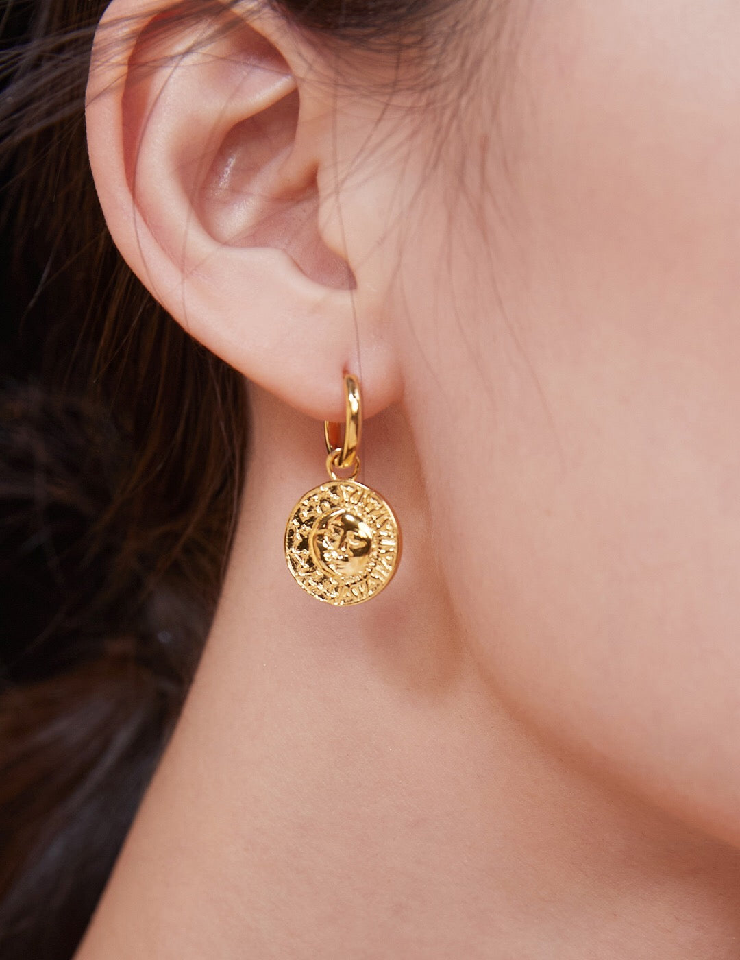 Gold Coin Earrings