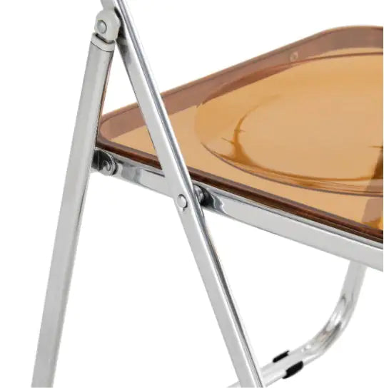 YELLOW Clear Transparent Folding Chair Chair Pc Plastic Living Room Seat