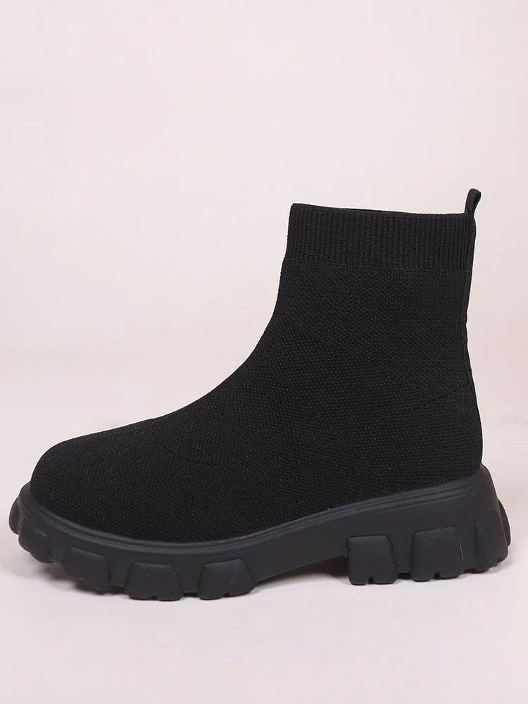 Low Heel Sock Boots