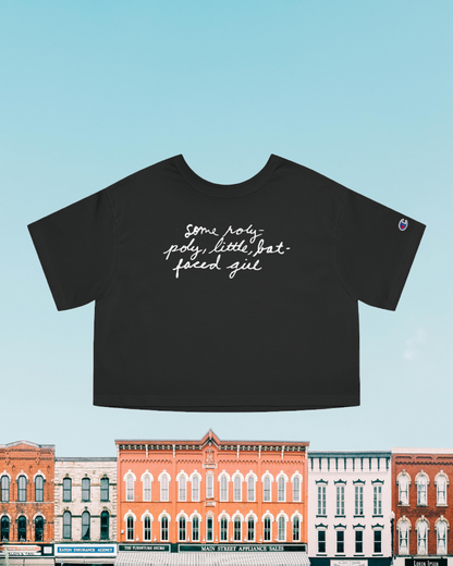 Paul Simon You Can Call Me Al, Some Roly-poly, Little Bat-faced Girl- Champion Women's Heritage Cropped T-Shirt