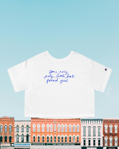 Paul Simon You Can Call Me Al, Some Roly-poly, Little Bat-faced Girl- Champion Women's Heritage Cropped T-Shirt