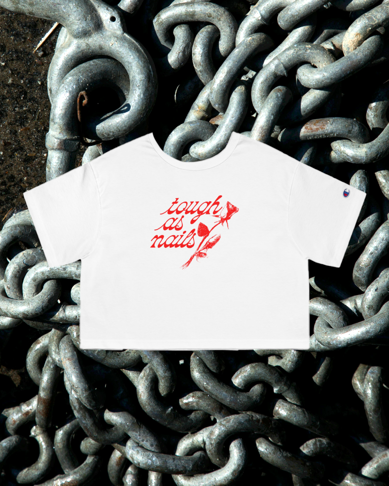 Tough As Nails" Masculine Touch/Feminine Touch Sweet But Tough- Champion Women's Heritage Cropped T-Shirt