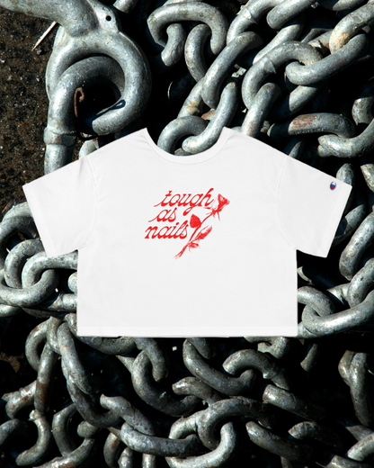 Tough As Nails" Masculine Touch/Feminine Touch Sweet But Tough- Champion Women's Heritage Cropped T-Shirt