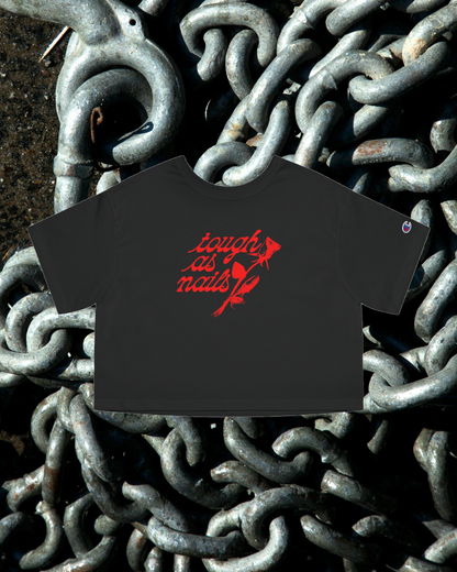 Tough As Nails" Masculine Touch/Feminine Touch Sweet But Tough- Champion Women's Heritage Cropped T-Shirt