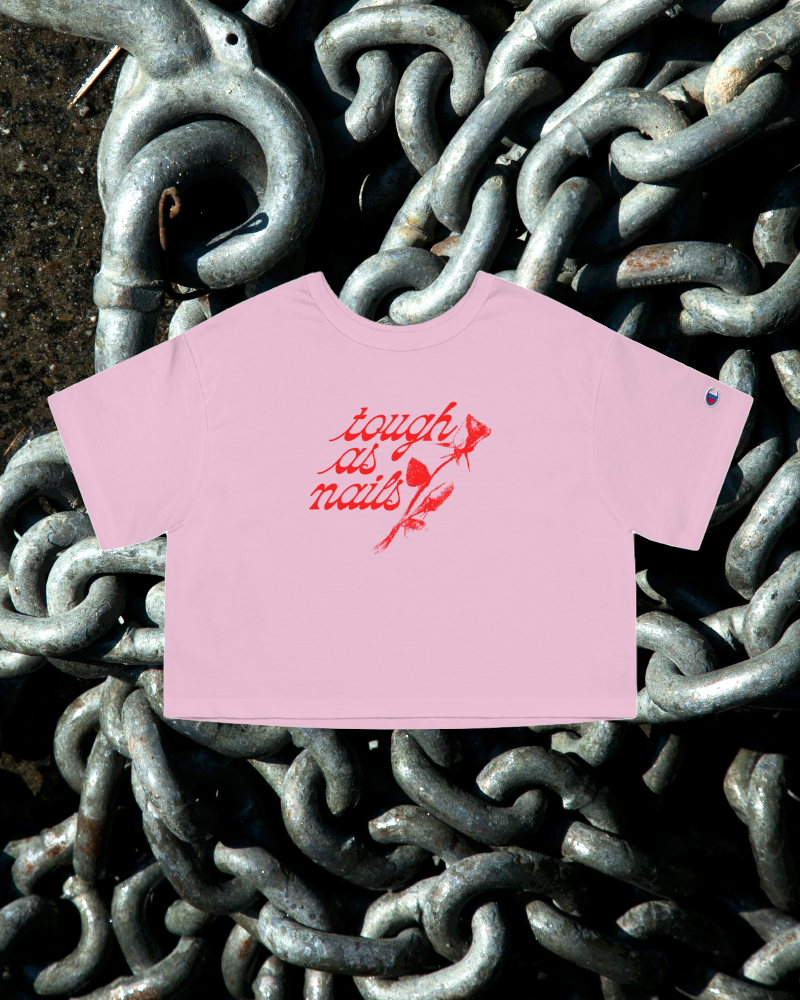 Tough As Nails" Masculine Touch/Feminine Touch Sweet But Tough- Champion Women's Heritage Cropped T-Shirt